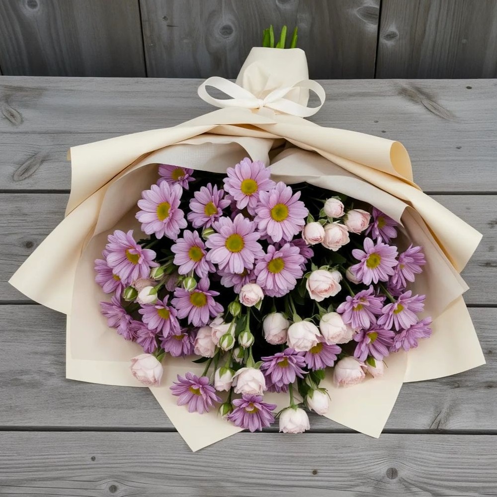 Букет цветов из: Розы и Хризантемы в Вязовое