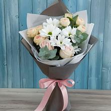 Букет цветов из:  Хризантемы и Розы #REPLACE_PRED# Вязовое