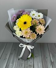 Букет цветов из:  Розы, Герберы и Хризантемы в Вязовое