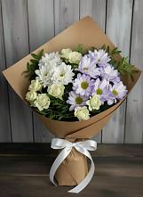 Букет цветов из:  Хризантемы и Розы в Вязовое