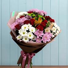 Букет цветов из:  Розы, Хризантемы и Альстромерии в Вязовое