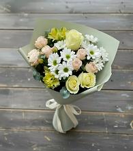 Букет цветов из:  Альстромерии, Розы и Хризантемы в Вязовое