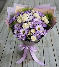 Букет цветов из:  Хризантемы и Розы в Вязовое